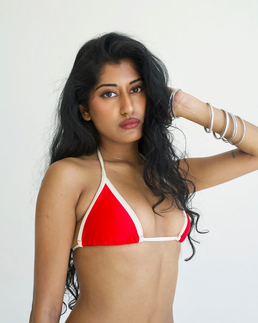 Bombeira Red and White Triangle Top